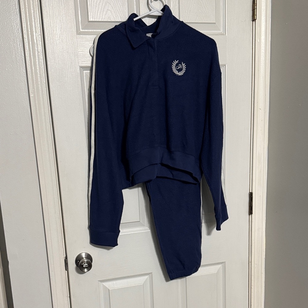 Navy Blue Long Sleeve and Pants Set